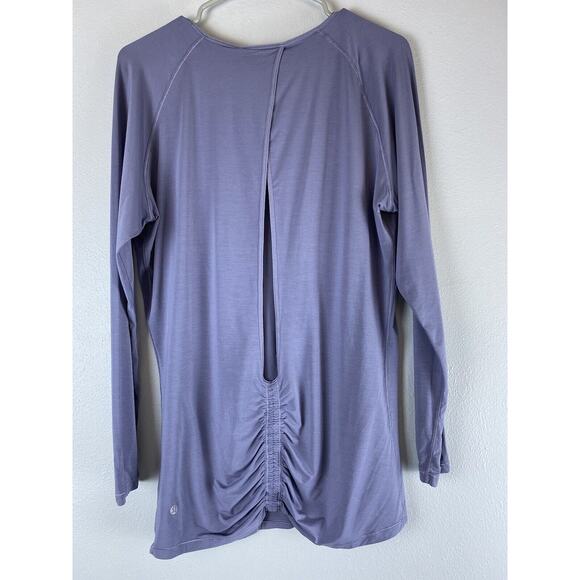 EUC Lululemon Athletica Sz 8-10? Deep Stretch LS Cinch In Lilac Stone Top - Picture 4 of 7